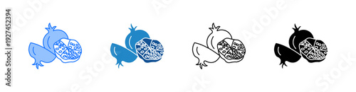 Pomegranate Multiple Style Icon Set 
