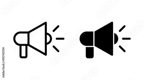 Megaphone icon set vector. Loudspeaker sign and symbol