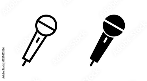 Microphone icon set vector. karaoke sign and symbol