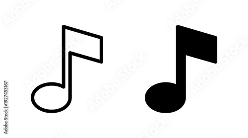 Music icon set  vector. note music sign and symbol