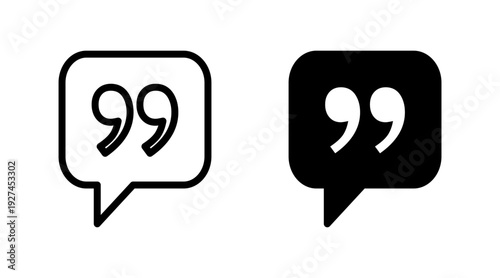 Quote icon set vector. Quotation mark sign and symbol
