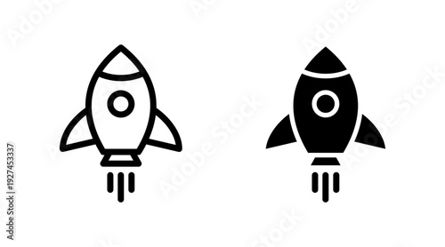 Rocket icon set vector. Startup sign and symbol. rocket launcher icon