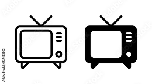 Tv icon set vector. television sign and symbol