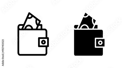 Wallet icon set vector. wallet sign and symbol