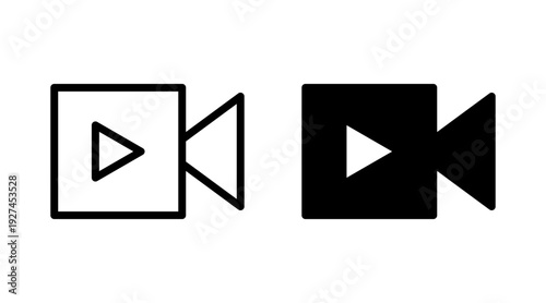 Video icon set vector. video camera sign and symbol. movie sign. cinema