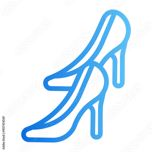 Bride heels Line Gradient Icon