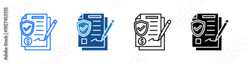 Insurance Claims Multiple Style Icon Set 