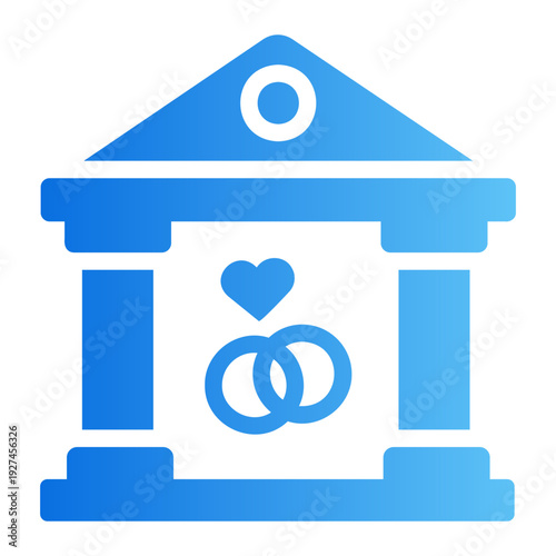 traditional hall weeding Line Gradient Icon