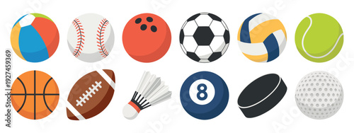 Sports Ball Icon Collection featuring a vibrant set of vector designs for soccer, basketball, and baseball, perfect for sports news websites, athletic mobile apps, and digital physical education resou