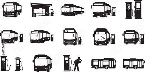 Collection of modern business communication icons and symbols