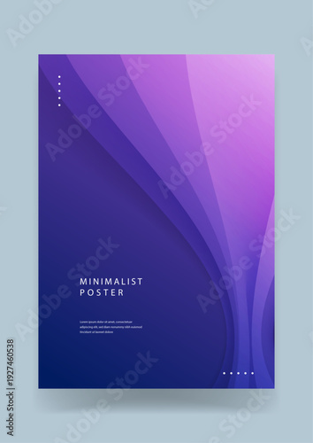 Elegant purple and blue gradient background with smooth fluid wave layers for sophisticated minimalist cover design