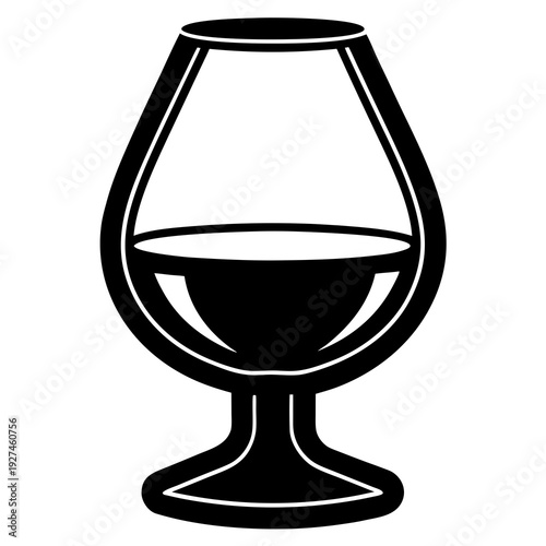 Premium Brandy Snifter Icon – Elegant Glassware Vector Illustration for AI Graphic Design
