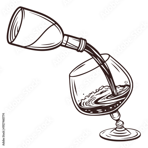 Premium Brandy Snifter Icon – Elegant Glassware Vector Illustration for AI Graphic Design