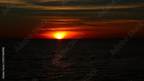 The sun set landscape of gulf of America and Port Richey in Florida