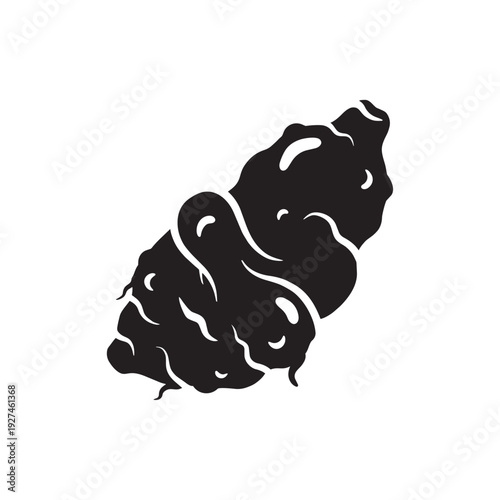 Minimal Cauliflower Silhouette Icon Black and White Vegetable Symbol