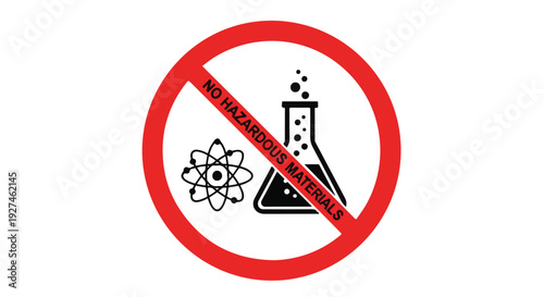 No Radiation or Nuclear Symbol Warning Sign Against Radioactive Materials