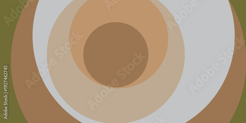 Organic abstract background with swirling concentric patterns in brown, beige, grey, and olive green, creating a calming visual.