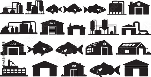 Business Security and Finance Icons in a Circular Pattern