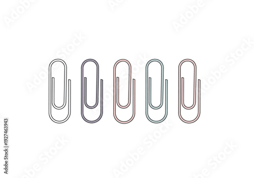 Five Metal Fasteners Lying In A Row On A White Background Creating A Simple Still Life Composition With Different Tones