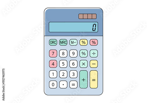 Simple Digital Calculator With Number Keys And Electronic Display For Calculating Finances And Business Solutions