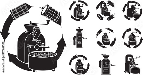 Coffee Roasting Process Infographic with Various Stages Shown