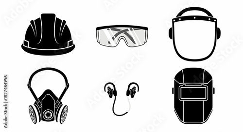 Collection of Personal Protective Equipment Icons