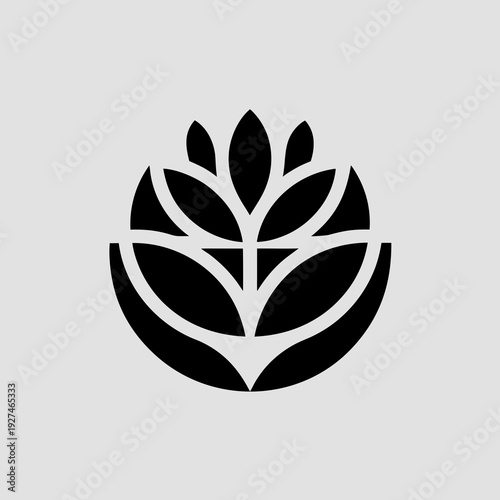 Modern Minimalist Black And White Leaf Logo Design With Floral Elements And Simple Lines