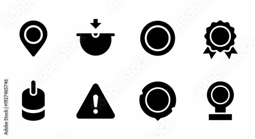 Collection of Simple Black Icons Representing Various Concepts