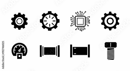 Industrial and Technology Icons Set Vector