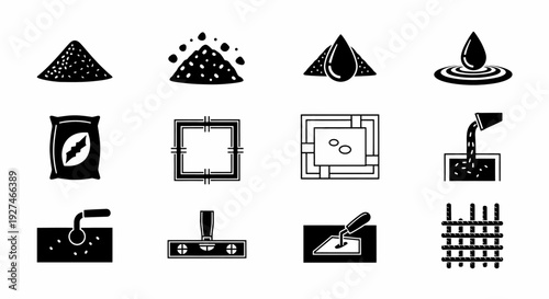 Construction Material Icons Set Vector Design Illustration