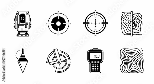Surveying Instruments and Symbols Collection