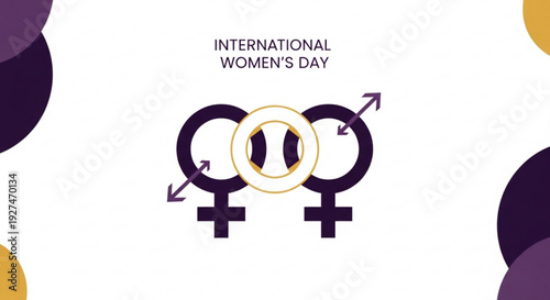 International women's day symbol with interconnected gender signs