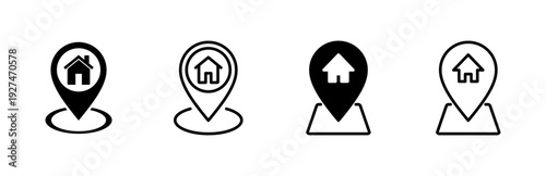 Address icon set. home location icon vector