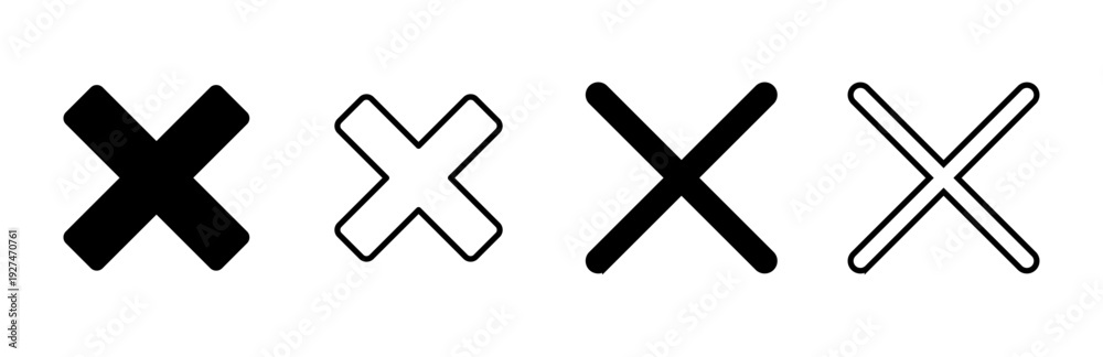 Obraz premium Close icon set. Delete icon vector. cross sign