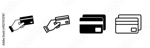 Credit card icon set. Credit card payment icon vector