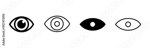 Eye icon set. Eye vector icon. Look and Vision icon.