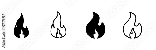 Fire icon set. fire vector icon