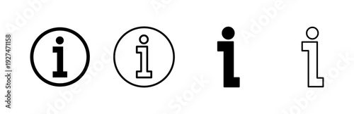 Info sign icon set. about us icon vector. Faq icon
