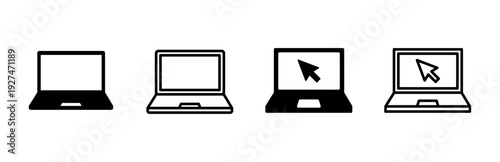 Laptop icon set. computer icon vector