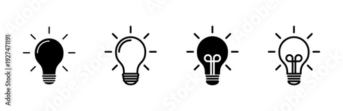 Lamp icon set. Light bulb icon vector. idea symbol.