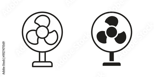 Table Fan icon. Outline and flat icons collection. EPS10