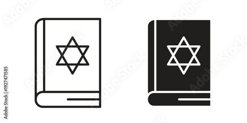 Tanakh book icon. Outline and flat icons collection. EPS10