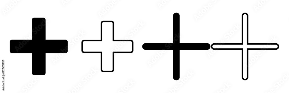 Obraz premium Plus Icon set. Add plus icon