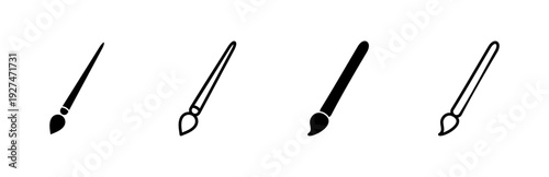 Paint icon set. paint brush icon vector. paint roller icon vector
