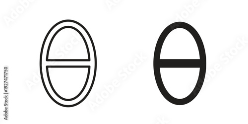 Theta icon. Outline and flat icons collection. EPS10