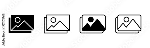 Picture icon set. photo gallery icon symbol