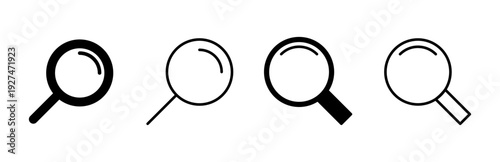 Search icon set. search magnifying glass icon