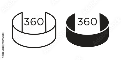 Tour virtual icon. Outline and flat icons collection. EPS10