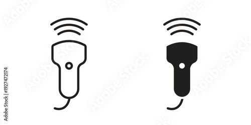 Ultrasound icon. Outline and flat icons collection. EPS10