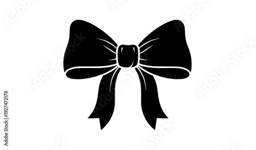 Bow silhouette vector icon isolated on white